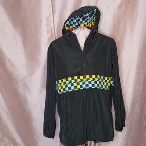 Fun! Retro vibe Taxi Cab checked windbreaker, Size Large